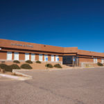 A single story charter school facility