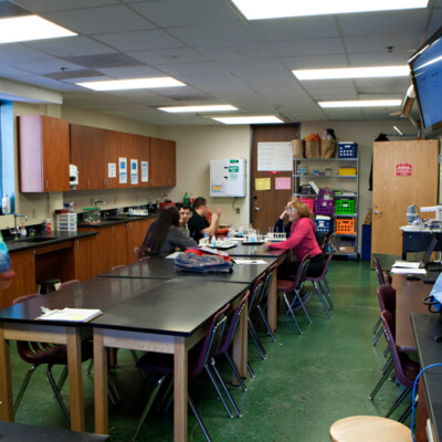 The science lab in La Academia De Esperanza's charter school facility